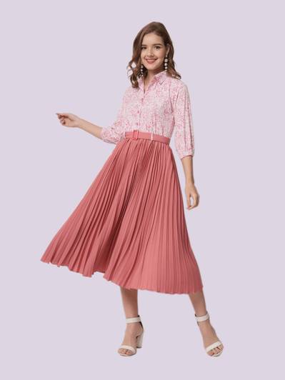 OTABU Girls Calf Length Casual Dress