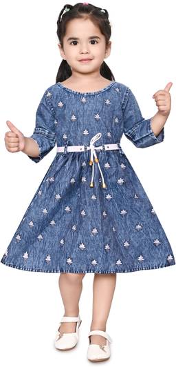 MILICREATION Indi Girls Midi/Knee Length Casual Dress