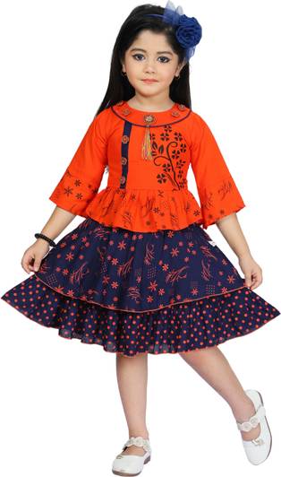 LINK KWALITY GARMENTS Girls Midi/Knee Length Casual Dress