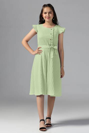 Ompax Girls Below Knee Casual Dress