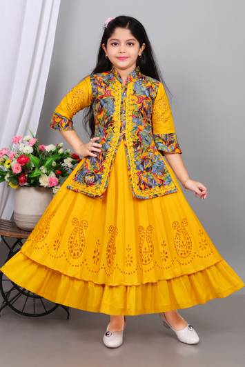 Mdmongaldresses Girls Maxi/Full Length Party Dress