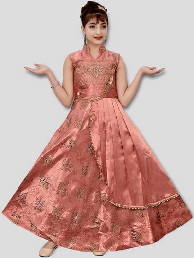 VIVEKGAMENTS Girls Maxi/Full Length Festive/Wedding Dress