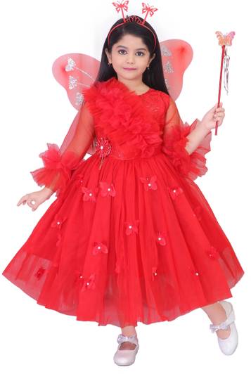DS DRESSES Girls Calf Length Casual Dress