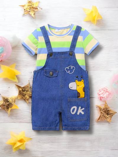 LIMITED EDITION PRIME Dungaree For Baby Boys & Baby Girls Casual Solid Cotton Blend
