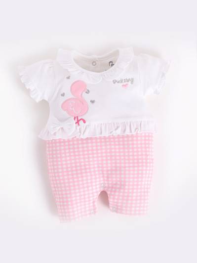 BabyGo Romper For Baby Girls Casual Embroidered Pure Cotton