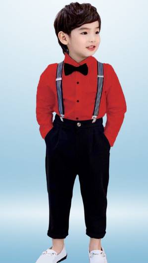 KRIYU CREATION Dungaree For Boys Party Solid Cotton Blend