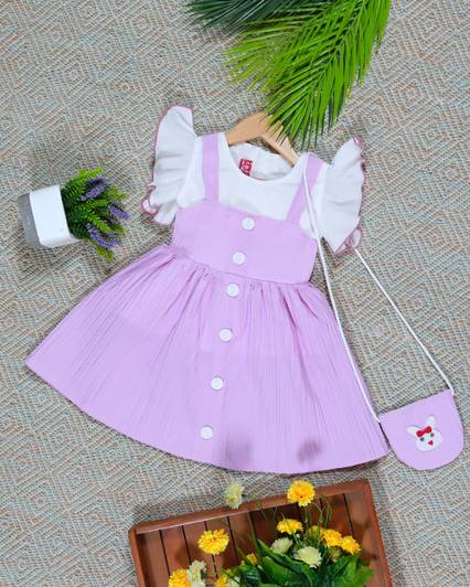 zg gatrments Dungaree For Baby Girls Casual Solid Cotton Blend