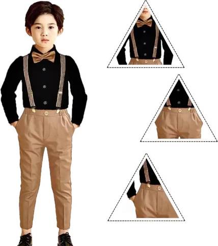 HouseOfCommon Dungaree For Boys & Girls Party Striped, Solid Cotton Blend