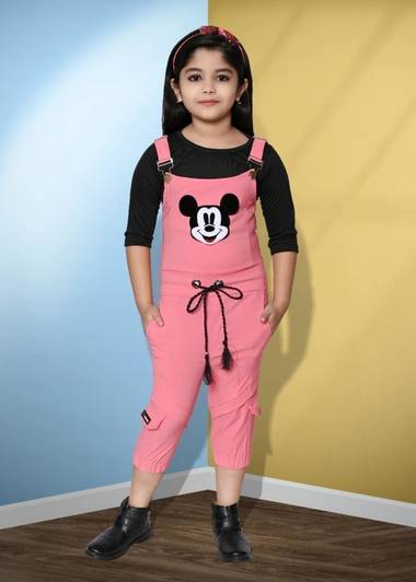 HAVINOSH Dungaree For Girls Printed Cotton Blend