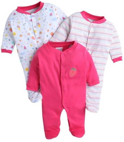 Mahadev Impex Romper For Baby Boys & Baby Girls Casual Printed Pure Cotton