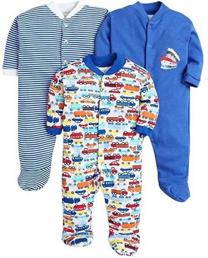 Modern Mama Romper For Baby Boys & Baby Girls Casual Printed, Striped Cotton Blend