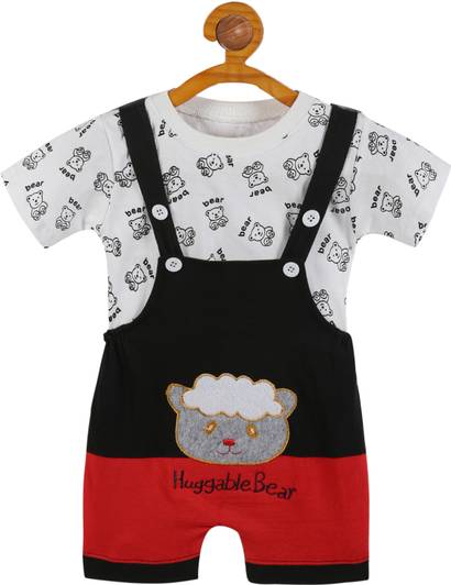 babeezworld Dungaree For Boys & Girls Casual Printed, Applique Pure Cotton