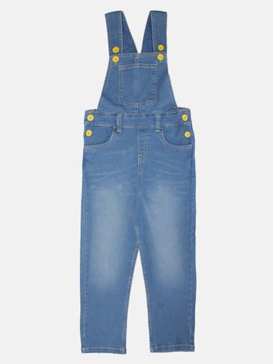 KiddoPanti Dungaree For Boys Casual Solid Denim