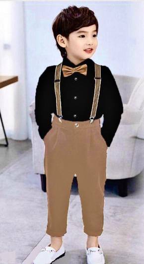 KRIYU CREATION Dungaree For Boys Party Solid Cotton Blend