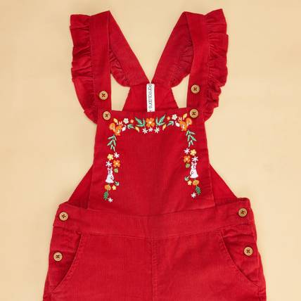Pantaloons Junior Dungaree For Girls Casual Self Design Polyester