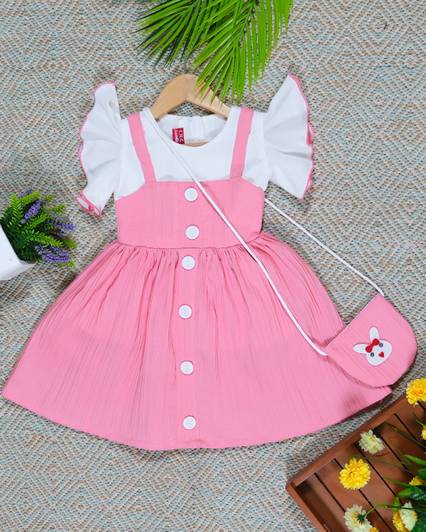 zg gatrments Dungaree For Baby Girls Casual Solid Cotton Blend
