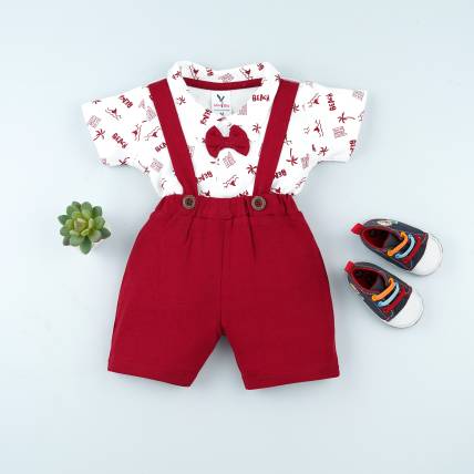 Macitoz Dungaree For Baby Boys Casual Printed Pure Cotton