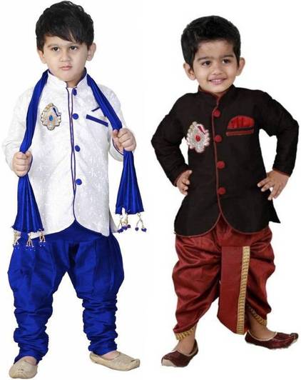 SKDC Boys Festive & Party Kurta, Dhoti Pant & Dupatta Set