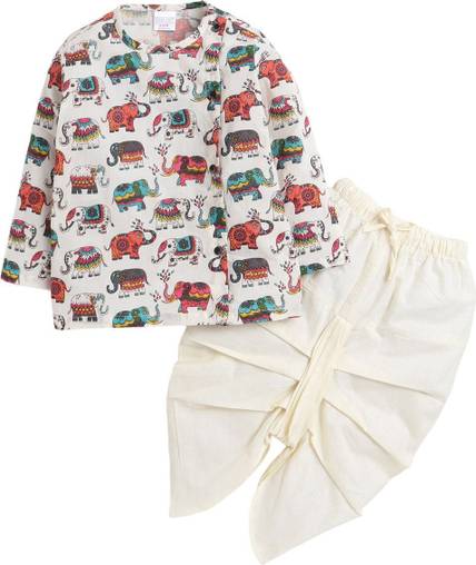 POLKA TOTS Boys Festive & Party Angarkha and Dhoti Pant