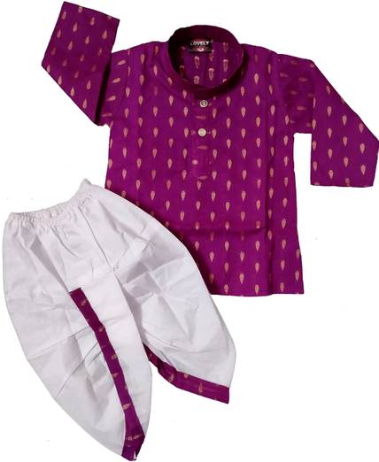 SHIVAAY Baby Boys Casual Dhoti & Kurta Set