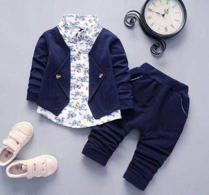 MMDK Baby Boys Festive & Party Blazer, Shirt and Trouser Set