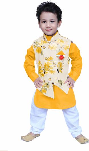 KL Collection Boys Festive & Party Kurta, Waistcoat and Pyjama Set