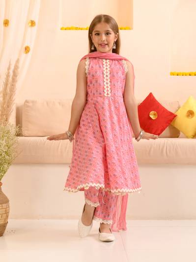 Pspeaches Girls Festive & Party Kurta, Pyjama & Dupatta Set