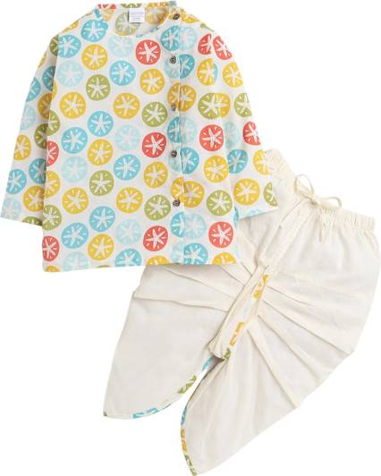 POLKA TOTS Baby Boys Festive & Party Angarkha and Dhoti Pant