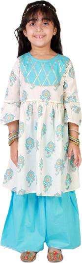 Superminis Girls Casual Kurta and Palazzo Set