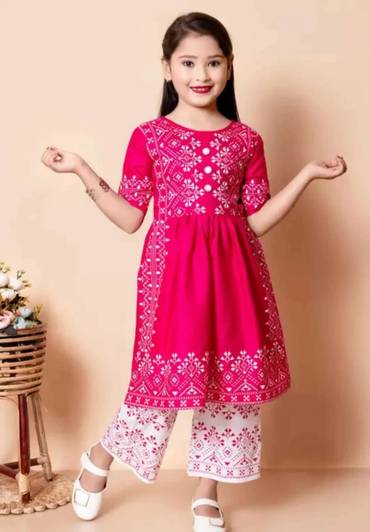 Rmmfashion Girls Festive & Party, Casual, Wedding Kurta and Palazzo Set