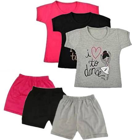 SRGARMENTS Baby Boys & Baby Girls Casual Top and Skirt Set