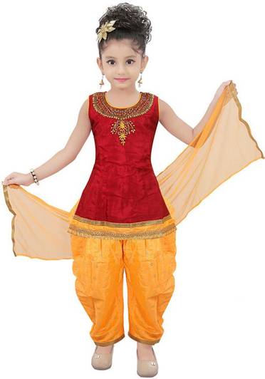 Abu fashion Girls Festive & Party, Casual Kurti, Patiala and Dupatta Set