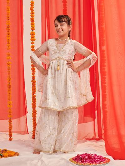 Pspeaches Girls Festive & Party Kurta, Pyjama & Dupatta Set