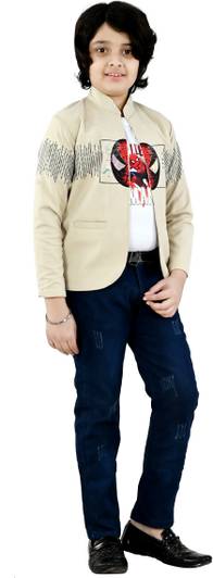 jas couture Boys Festive & Party Blazer, Shirt and Trouser Set