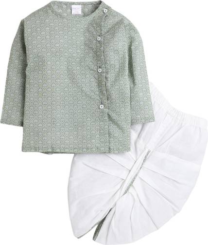 POLKA TOTS Boys Festive & Party Angarkha and Dhoti Pant