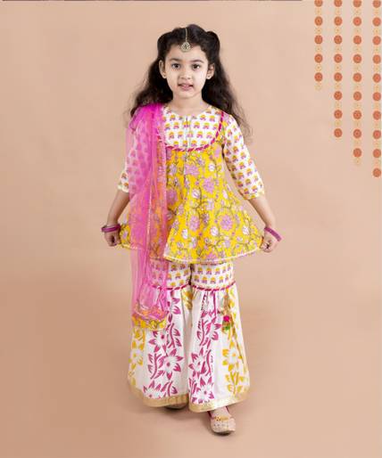 Pspeaches Girls Festive & Party Kurta, Pyjama & Dupatta Set