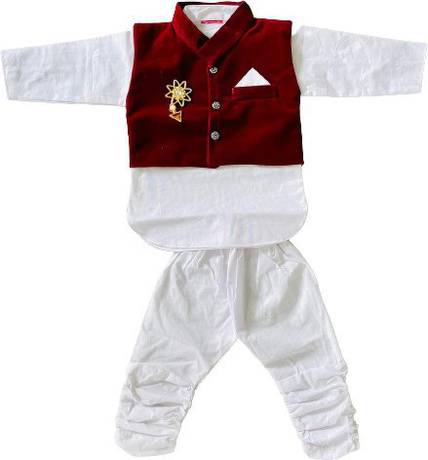 New Ekta Dresses Baby Boys Festive & Party Kurta, Waistcoat and Pyjama Set