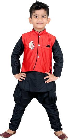 Celebrity Club Boys Festive & Party Kurta, Waistcoat and Pyjama Set