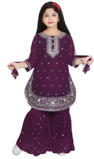 jl fashion Girls Festive & Party Angarkha and Sharara Set