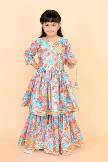 satyamfab Girls Festive & Party, Wedding Angarkha and Sharara Set