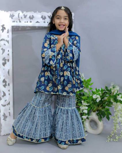 Utsaw Girls Festive & Party Angarkha and Sharara Set