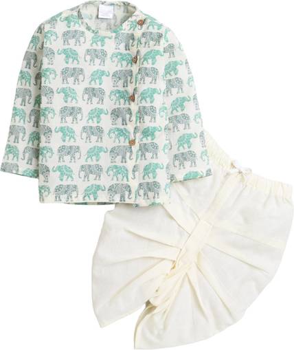 POLKA TOTS Boys Festive & Party Angarkha and Dhoti Pant