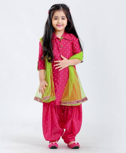 Wommaniya Impex Girls Festive & Party, Wedding, Casual Kurta and Patiala Set