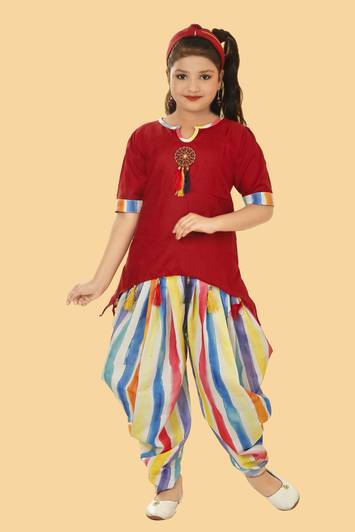 VISHESTA Girls Festive & Party Kurti, Patiala and Dupatta Set