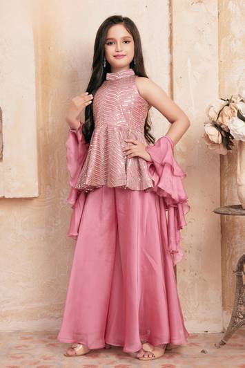 Sashay Boutique Girls Festive & Party Kurta and Palazzo Set