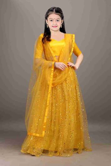 Femisha Creation Girls Lehenga Choli Ethnic Wear Embellished Lehenga, Choli and Dupatta Set