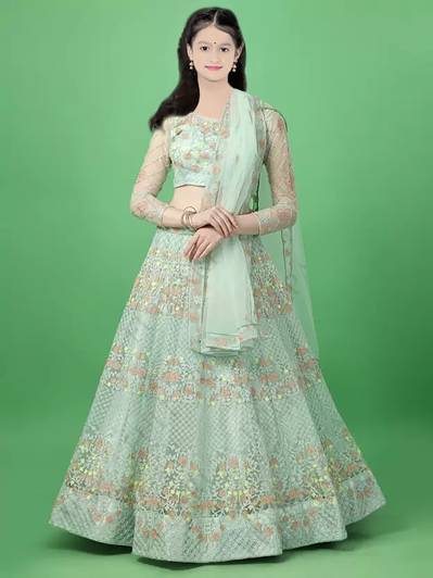 FULPARI Girls Lehenga Choli Western Wear Embroidered Lehenga Choli