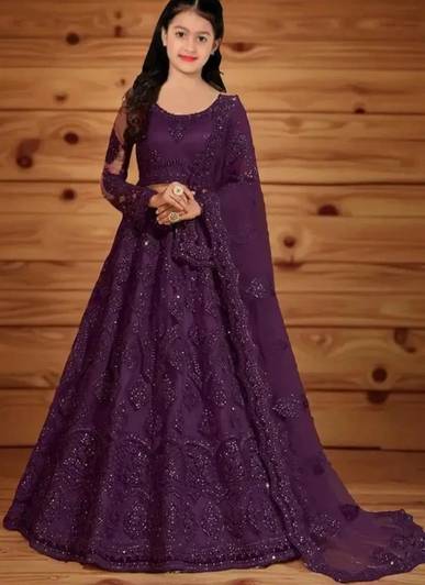 RUKHA FAB Girls Lehenga Choli Party Wear Embroidered Lehenga, Choli and Dupatta Set