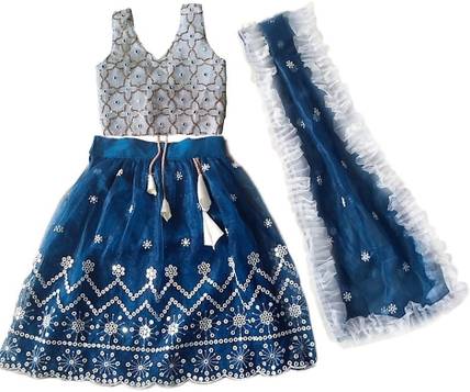 sainur creation Girls Lehenga Choli Ethnic Wear Embellished Lehenga, Choli and Dupatta Set