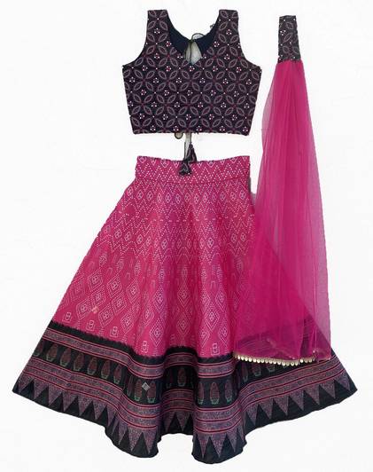 ANANT DESIGNER STUDIO Girls Lehenga Choli Party Wear Printed Lehenga, Choli and Dupatta Set